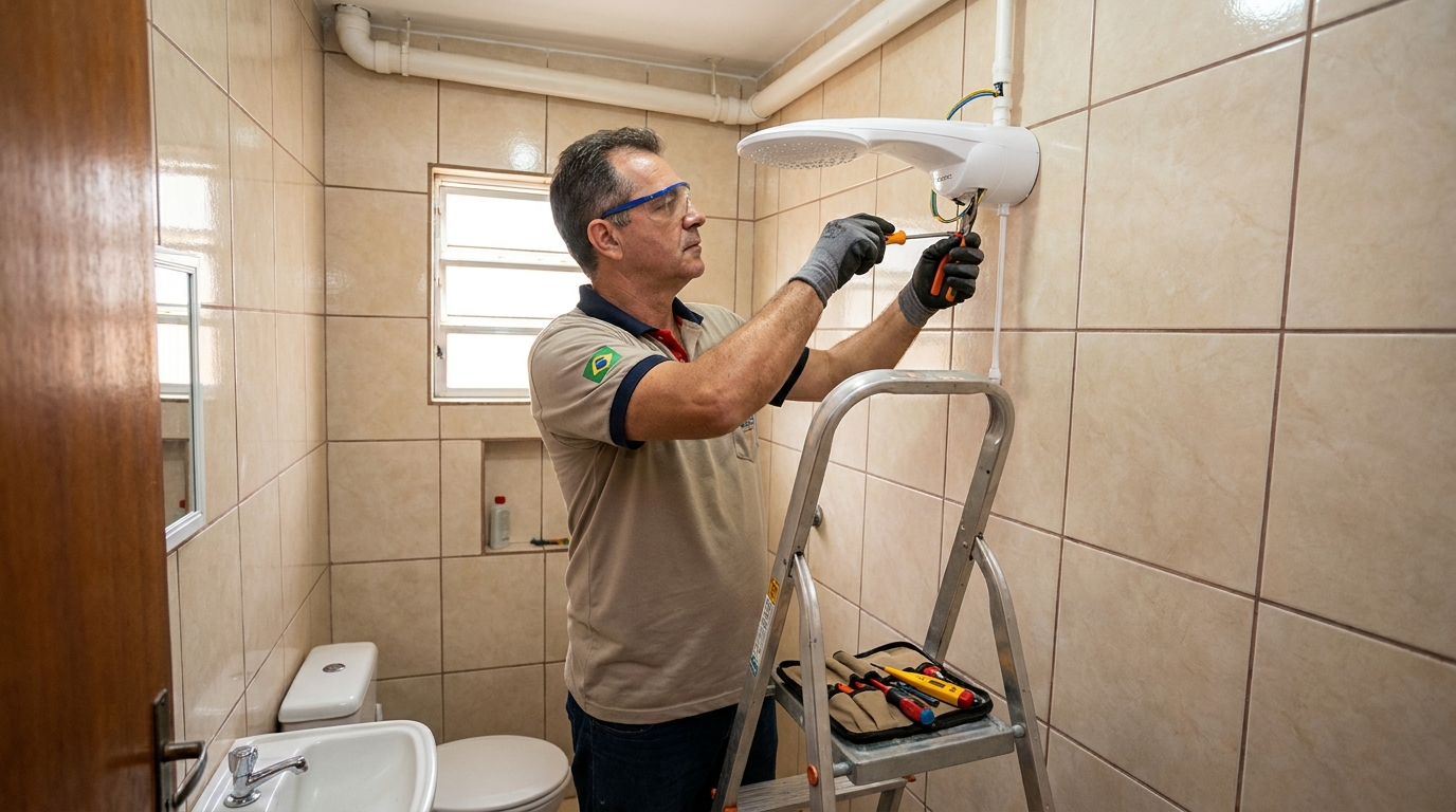 Instalação com pressurizador em Contagem-MG